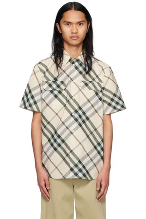 Burberry Beige & Green Check Shirt