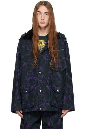 Burberry Purple & Green Rose Print Jacket