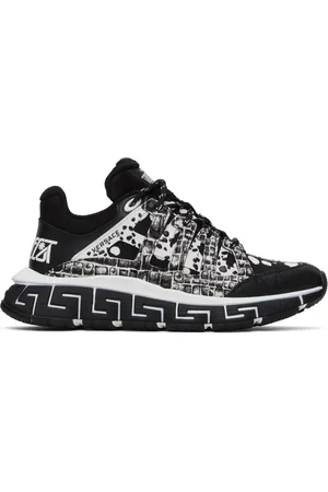VERSACE Black & White Trigreca Sneakers