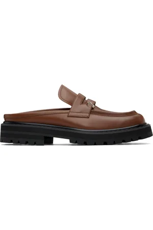 Marni Brown Leather Piercing 2.0 Chunky Sabot Loafers