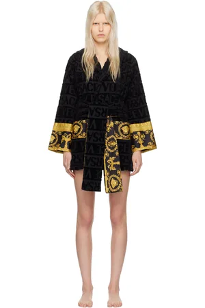 VERSACE Black Short Robe