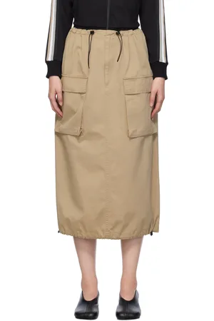 Maison Margiela Beige Drawstring Midi Skirt