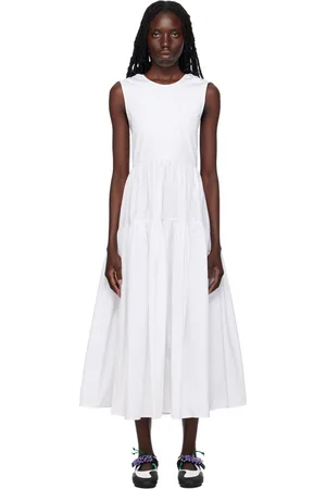 Cecilie Bahnsen White Ruth Midi Dress