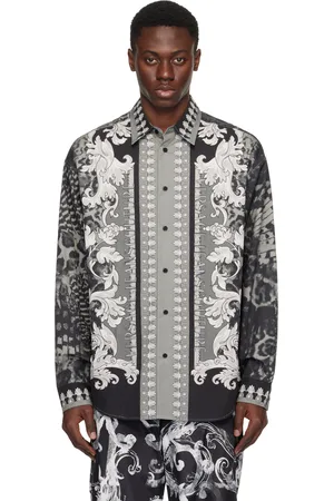VERSACE Black & Gray Animalier Shirt