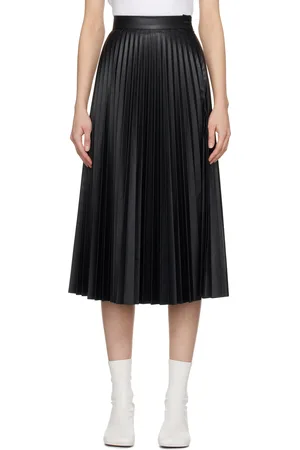 Maison Margiela Black Pleated Midi Skirt