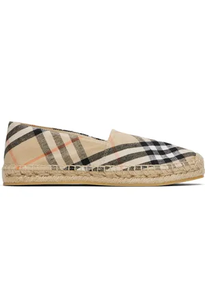 Burberry Beige Check Mews Espadrilles​