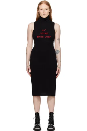 Maison Margiela Black Turtleneck Midi Dress