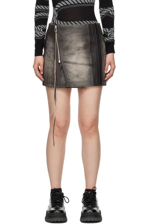 Eytys SSENSE Exclusive Brown Rogue Stripe Leather Miniskirt
