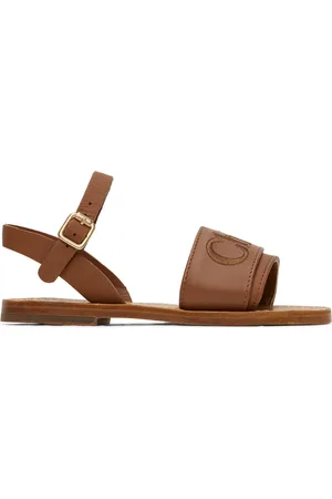 Chloé Kids Brown Embroidered Sandals
