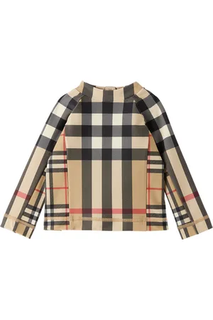 Burberry Baby Beige Check Swim Shirt