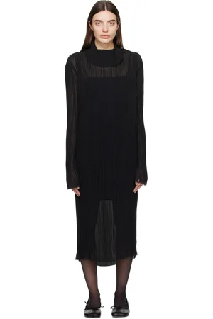Maison Margiela Black Sheer Midi Dress