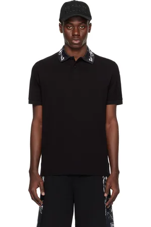 VERSACE Black Printed Polo