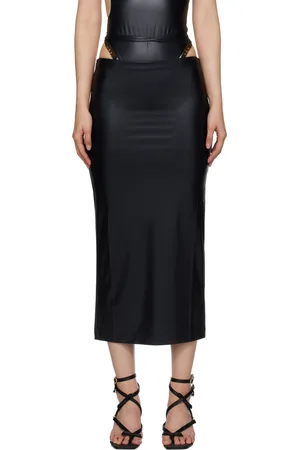 VERSACE Black Hardware Maxi Skirt