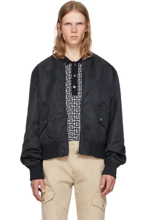 Balmain Navy Embroidery Bomber Jacket
