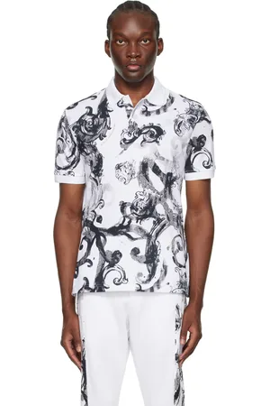 VERSACE White Watercolour Couture Polo