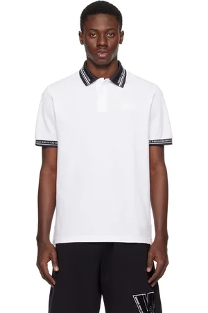 VERSACE White Printed Polo
