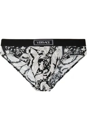VERSACE Gray & Black Low-Rise Briefs