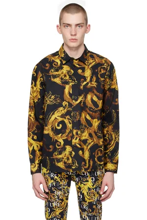VERSACE Black Watercolor Couture Shirt