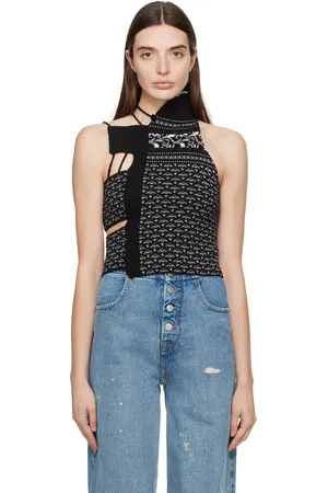 Maison Margiela Black Asymmetric Tank Top