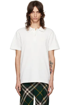 Burberry White EKD Polo
