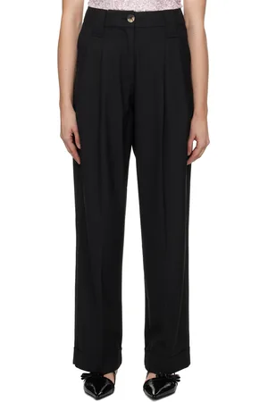 Ganni Black Pleated Trousers