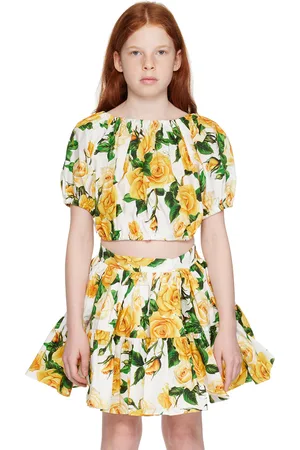 Dolce & Gabbana Kids Yellow Cropped Top