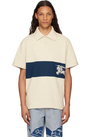Burberry Off-White EKD Stripe Polo