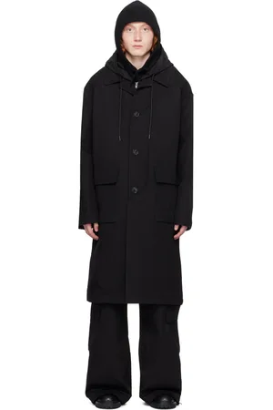 JUUN.J Black Detachable Hood Coat