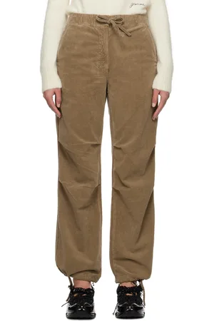 Ganni Tan Drawstring Trousers