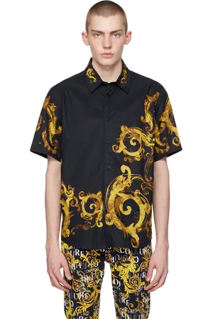 VERSACE Black Watercolor Couture Shirt