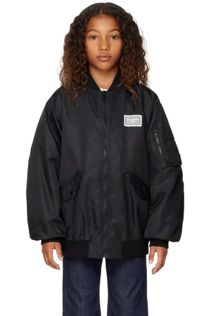 Dolce & Gabbana Kids Black Logo Bomber Jacket