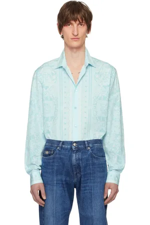VERSACE Blue Barocco Shirt