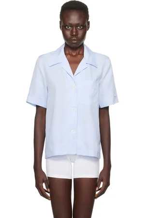 CDLP Blue Short Sleeve Pyjama Shirt