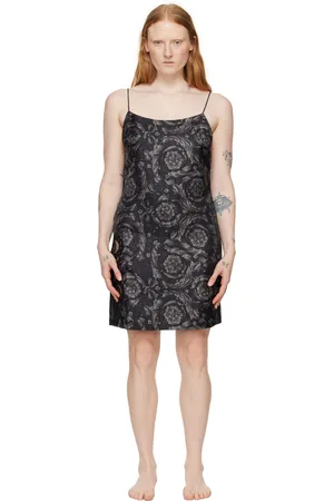 VERSACE Black Barocco Slip Dress