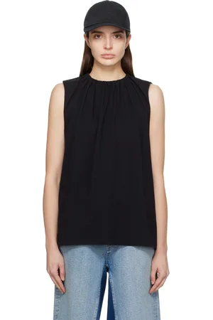 Maison Margiela Black Gathered Tank Top