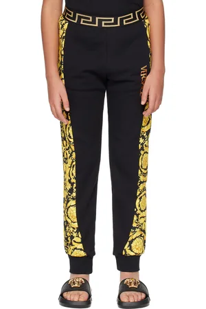 VERSACE Kids Black & Gold Barocco Sweatpants