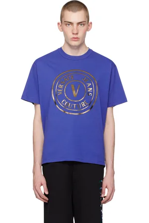 VERSACE Blue V-Emblem T-Shirt
