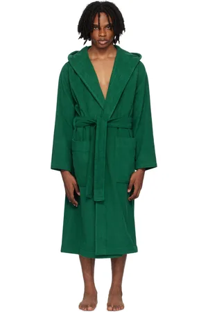 Tekla Green Hooded Bathrobe
