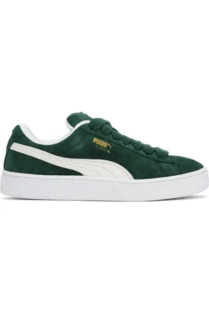 PUMA Green & White Suede XL Sneakers
