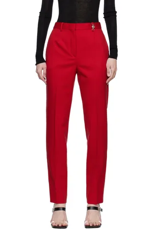 VERSACE Red Responsible Stretch Wool Trousers