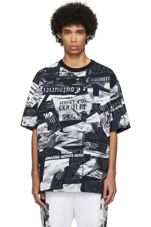 VERSACE Black Magazine T-Shirt