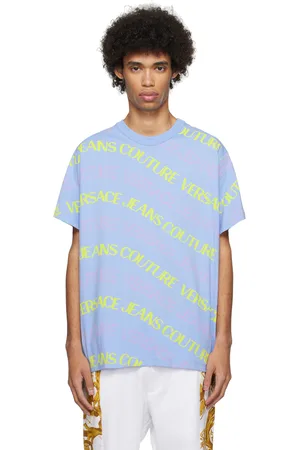 VERSACE Blue Jacquard T-Shirt