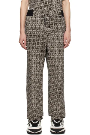 Balmain Off-White & Black Casual Monogram Sweatpants