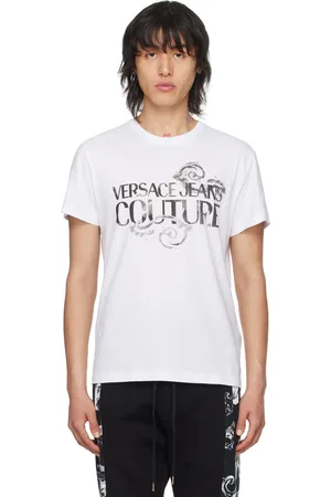VERSACE White Watercolor Couture T-Shirt