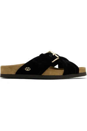VALENTINO GARAVANI Black Fussfriend Velvet Sandals