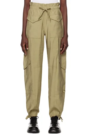 Ganni Green High-Rise Trousers