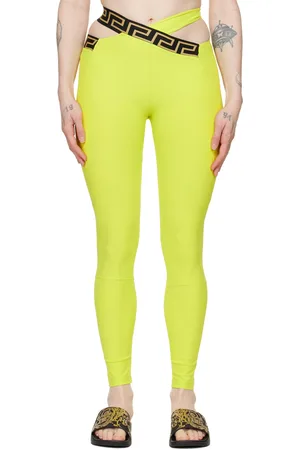 VERSACE Green Greca Border Leggings