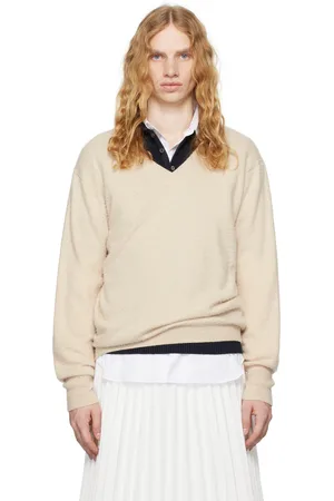 Maison Margiela Beige V-Neck Sweater