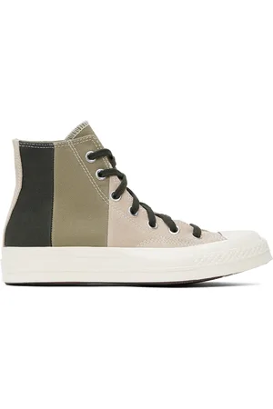 Converse Beige & Khaki Chuck 70 Patchwork Suede High Top Sneakers