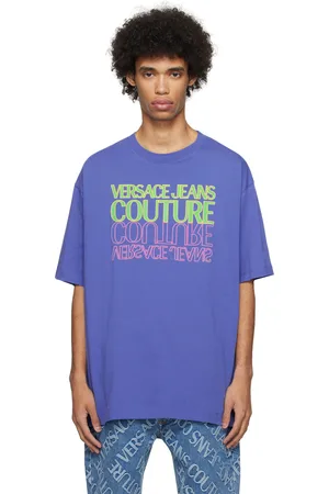 VERSACE Blue Upside Down T-Shirt